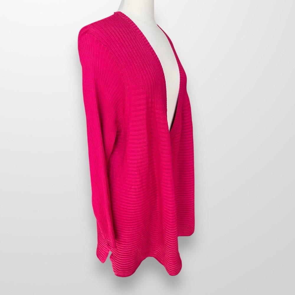 Lane Bryant Womens Size 22 / 24 Cardigan Sweater Lightweight Ribbed Pink Stretch - Picture 4 of 8